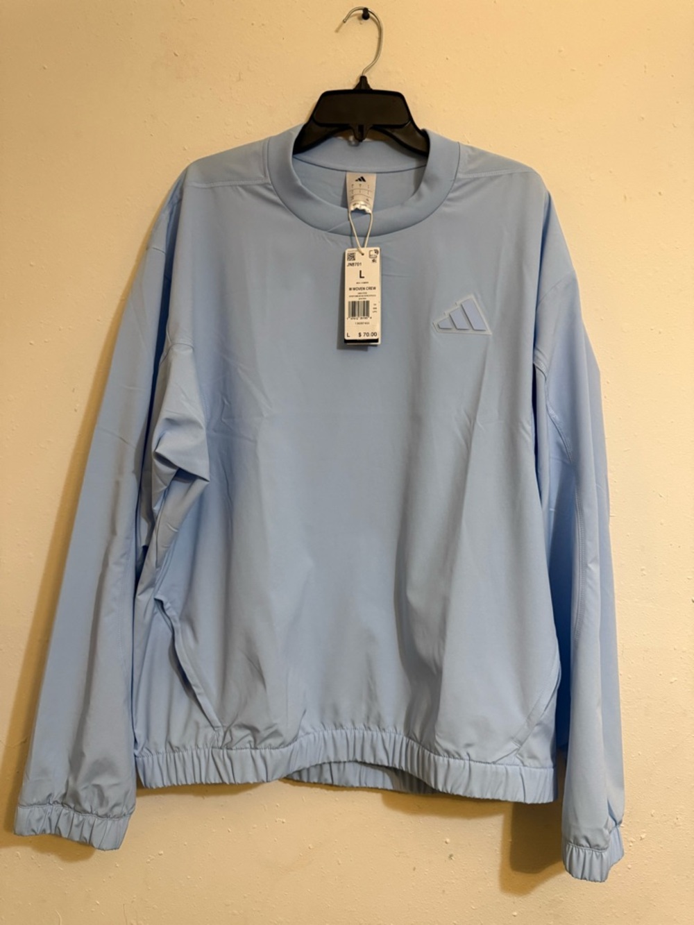 adidas Glow Blue Woven Crewneck Sweatshirt